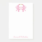 Benutzerdefinierte rosa Krabbe, Küsten-Notizzettel Post-it Klebezettel (Vorderseite)