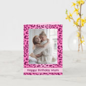 Benutzerdefinierte rosa Leopard Print Mama Geburts Karte (Gelbe Blume)