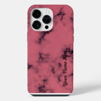 Benutzerdefinierte rosa Marmor Ihr Name editierbar iPhone 14 Pro Max Hülle