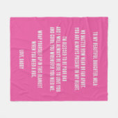 Benutzerdefinierte rosa Meldung wird Vater an Toch Fleecedecke (Vorderseite (Horizontal))