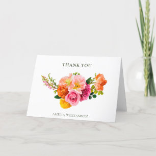 Benutzerdefinierte rosa Mohnblumen-Blüten-Hochzeit Dankeskarte