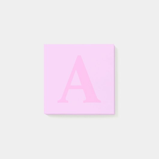 Benutzerdefinierte rosa Monogram Post-it®-Notizen Post-it Klebezettel (Vorderseite)