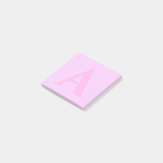 Benutzerdefinierte rosa Monogram Post-it®-Notizen Post-it Klebezettel (angewinkelt)