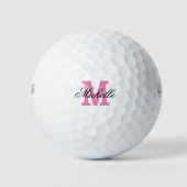 Benutzerdefinierte rosa Name monogramm Golfbälle f (Vorderseite)