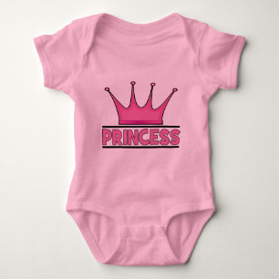 Benutzerdefinierte rosa Prinzessin Baby Strampler