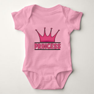 Benutzerdefinierte rosa Prinzessin Baby Strampler