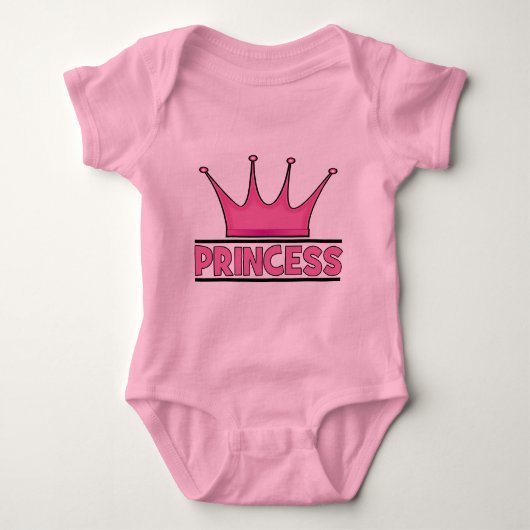 Benutzerdefinierte rosa Prinzessin Baby Strampler (Vorderseite)
