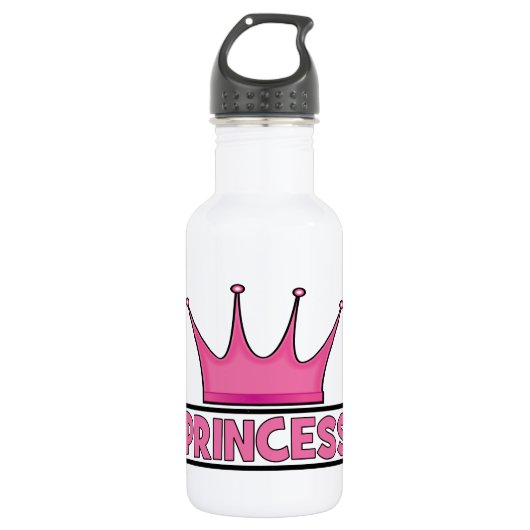 Benutzerdefinierte rosa Prinzessin Trinkflasche (Vorderseite)