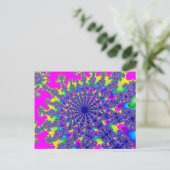 Benutzerdefinierte rosa Regenbogen-Burst Postkarte (Stehend Vorderseite)