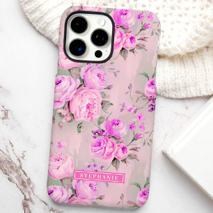 Benutzerdefinierte rosa Rosen Blumen  iPhone 16 Pro Max Hülle