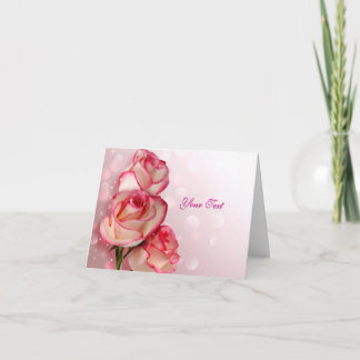 Benutzerdefinierte rosa Rosen Grußkarte Karte