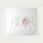 Benutzerdefinierte rosa Rosen Mädchen Baby Shower  Wandteppich (Vorderseite (Horizontal))