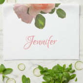 Benutzerdefinierte rosa Rote Rosen Personalisierte Geschirrtuch (Gefaltet)