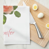 Benutzerdefinierte rosa Rote Rosen Personalisierte Geschirrtuch (Viertel Falte)