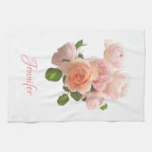 Benutzerdefinierte rosa Rote Rosen Personalisierte Geschirrtuch (Horizontal)