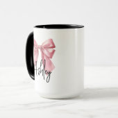 Benutzerdefinierte rosa Schleife Kaffeetasse Gebur (Vorderseite Links)