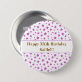 Benutzerdefinierte rosa Sterne mit Meldung zum Geb Button (Vorne & Hinten)