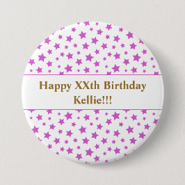 Benutzerdefinierte rosa Sterne mit Meldung zum Geb Button