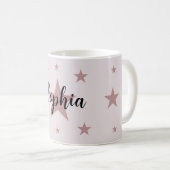 Benutzerdefinierte Rosa-Sterne-Tasse - Personalisi Kaffeetasse (VorderseiteRechts)