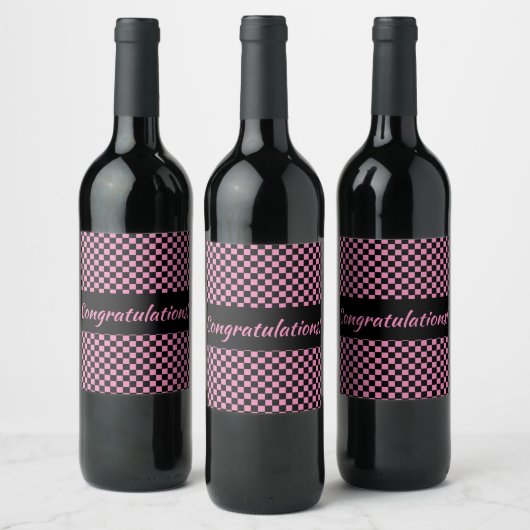 Benutzerdefinierte rosa und schwarze Karton Weinetikett (Flaschen)