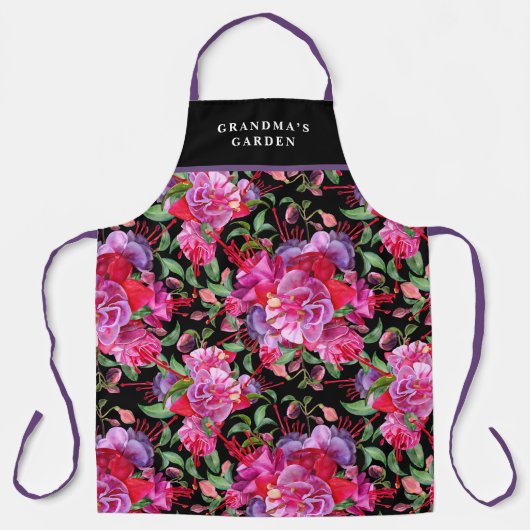 Benutzerdefinierte rosa und schwarze Wasserfarbe F Schürze (Vorderseite)