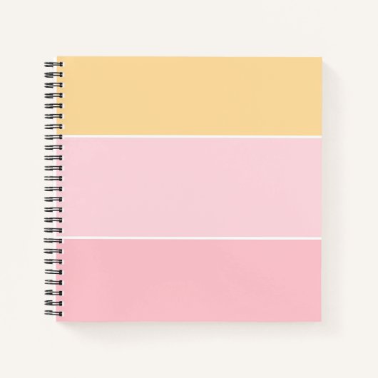 Benutzerdefinierte rosa Vanilla Gelb Streifen Vorl Notizblock (Vorderseite)