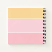 Benutzerdefinierte rosa Vanilla Gelb Streifen Vorl Notizblock (Rückseite)