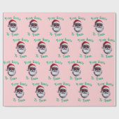 Benutzerdefinierte rosa Weihnachtsmann-Name-Gesche Geschenkpapier (Flach)