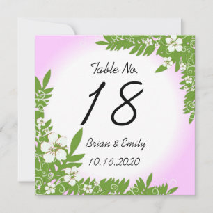 Benutzerdefinierte rosa weiße Hibiskus Hochzeitska Einladung