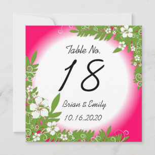 Benutzerdefinierte rosa weiße Hibiskus Hochzeitska Einladung