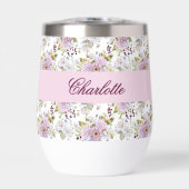 Benutzerdefinierte rosa Wildblumen-Name-Script-Blu (Vorderseite)