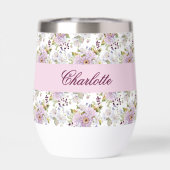 Benutzerdefinierte rosa Wildblumen-Name-Script-Blu (Rückseite)