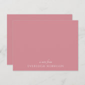 Benutzerdefinierte, rosafarbene Flachnotienkkarte Mitteilungskarte (Vorne/Hinten)