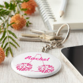 Benutzerdefinierte rosafarbene Schlüsselkette Schlüsselanhänger (Seite)