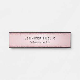Benutzerdefinierte Rose Gold Glitzer Moderne Elega Türschild