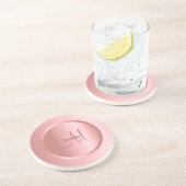 Benutzerdefinierte Rose Gold Monogram Elegante Mod Getränkeuntersetzer (Seite)