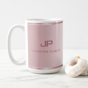 Benutzerdefinierte Rose Gold Template Monogram Ele Kaffeetasse