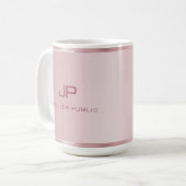 Benutzerdefinierte Rose Gold Template Monogram Ele Kaffeetasse (Vorderseite Links)