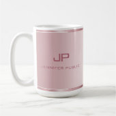 Benutzerdefinierte Rose Gold Template Monogram Ele Kaffeetasse (Links)