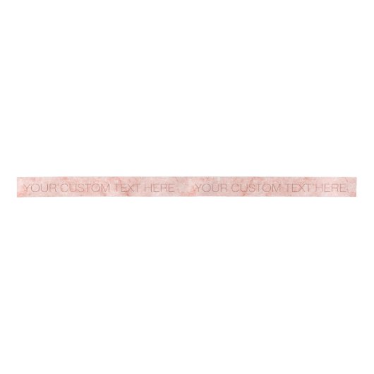 Benutzerdefinierte Rose Gold Text + Rosa Marmorqua Satinband (Vorderseite)