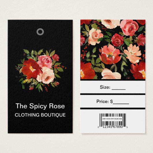 Benutzerdefinierte Rose mit Bar Code-Preismarken (Vorne & Hinten)