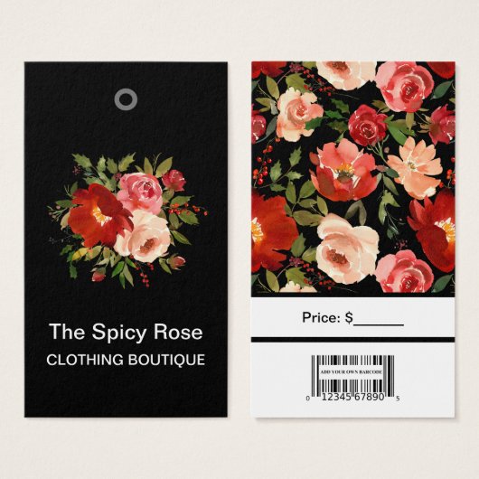 Benutzerdefinierte Rose mit Bar Code-Preismarken (Vorne & Hinten)