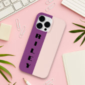 Benutzerdefinierte Rose mit zwei Farbblöcken Rosa  Case-Mate iPhone Hülle