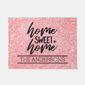 Benutzerdefinierte Rose Rosa Zuhause Sweet Zuhause Fußmatte (Vorderseite)