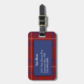 Benutzerdefinierte Rose Tartan Karierte Gepäckmark Gepäckanhänger (Vorderseite vertikal)
