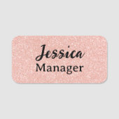 Benutzerdefinierte Roségold-Glitter-Name-Tag-Arbei Namensschild (Vorderseite)