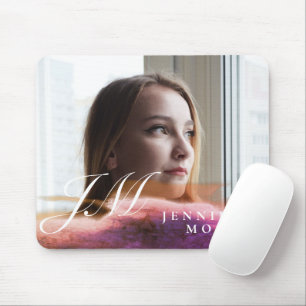 Benutzerdefinierte Roségold-Wasserfarbe-Foto-Monog Mousepad