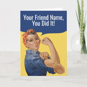 Benutzerdefinierte Rosie The Riveter Gratulation Karte