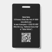 Benutzerdefinierte Rot- und Schwarz-Media-Pass | P Ausweis (Rückseite)