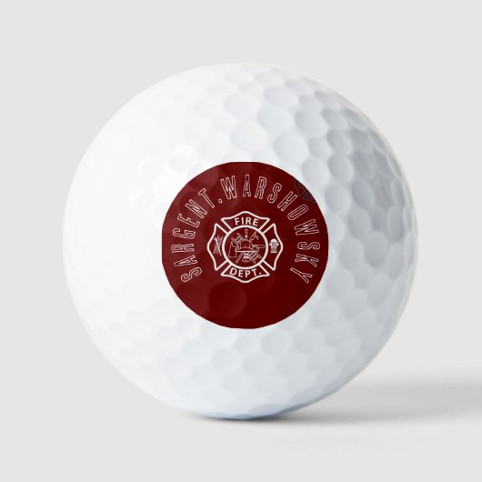 Benutzerdefinierte rot-weiße Fireman-Symbole Golfball (Vorderseite)